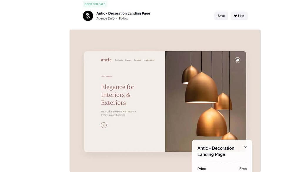Antic Decoration Landing Page