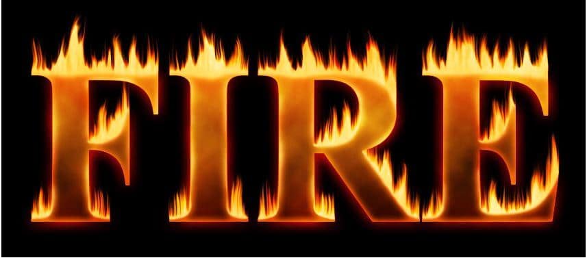 Flaming Hot Fire Text